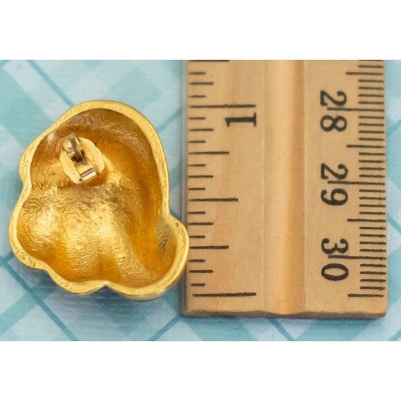 Vintage Celestial Curves Gold Tone Stud Earrings by Avon - L21 - Picture 2 of 2